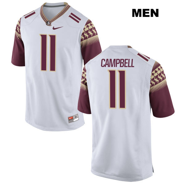 Men's NCAA Nike Florida State Seminoles #11 George Campbell College White Stitched Authentic Football Jersey WNZ4369BU